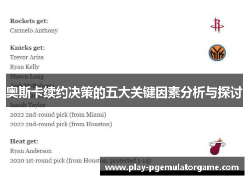 奥斯卡续约决策的五大关键因素分析与探讨