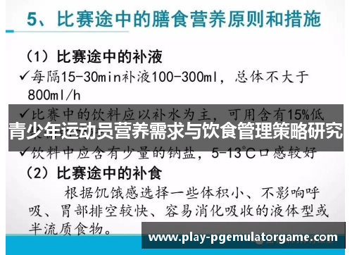 青少年运动员营养需求与饮食管理策略研究